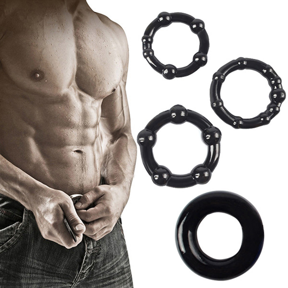 Tri-Color Delay Ring Silicone Cock Ring (Adult Toy)