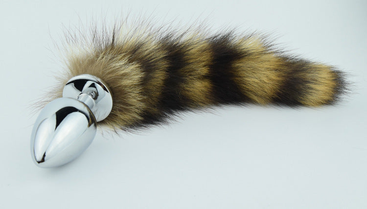 Metal Stainless Steel Adult Toy with Raccoon Tail
