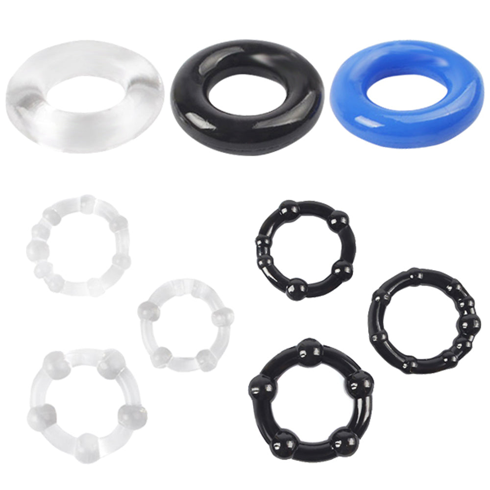 Tri-Color Delay Ring Silicone Cock Ring (Adult Toy)