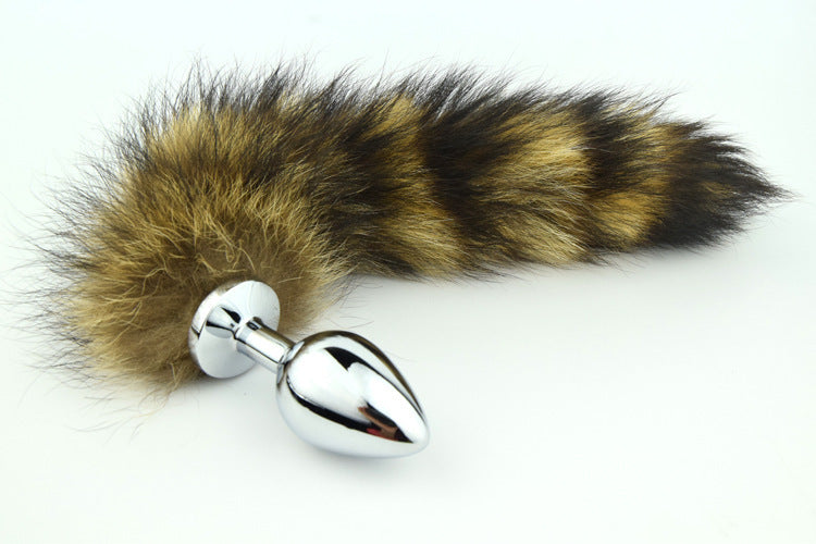 Metal Stainless Steel Adult Toy with Raccoon Tail