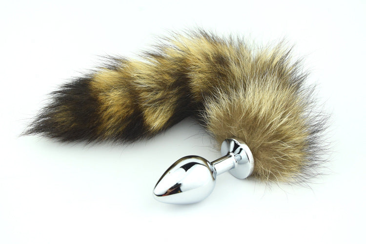 Metal Stainless Steel Adult Toy with Raccoon Tail