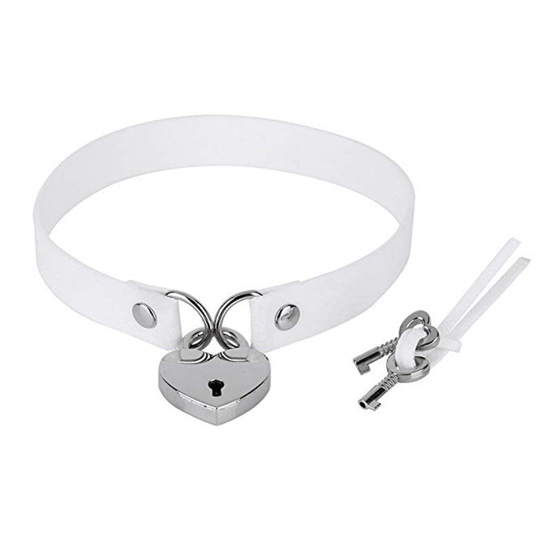 Velvet Heart Lock Choker Necklace with BDSM Style
