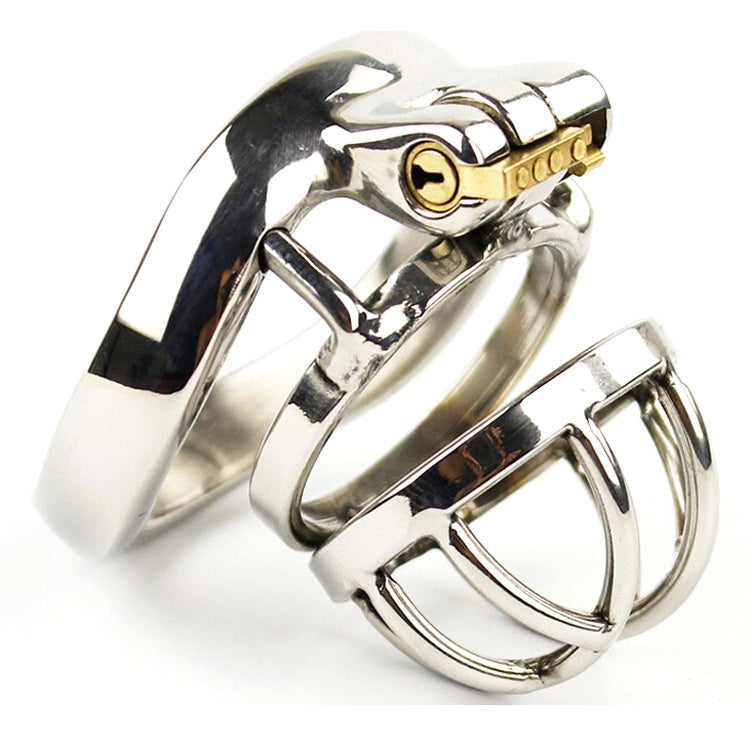 CB6000S Stainless Steel Male Chastity Lock with Curve Ring
