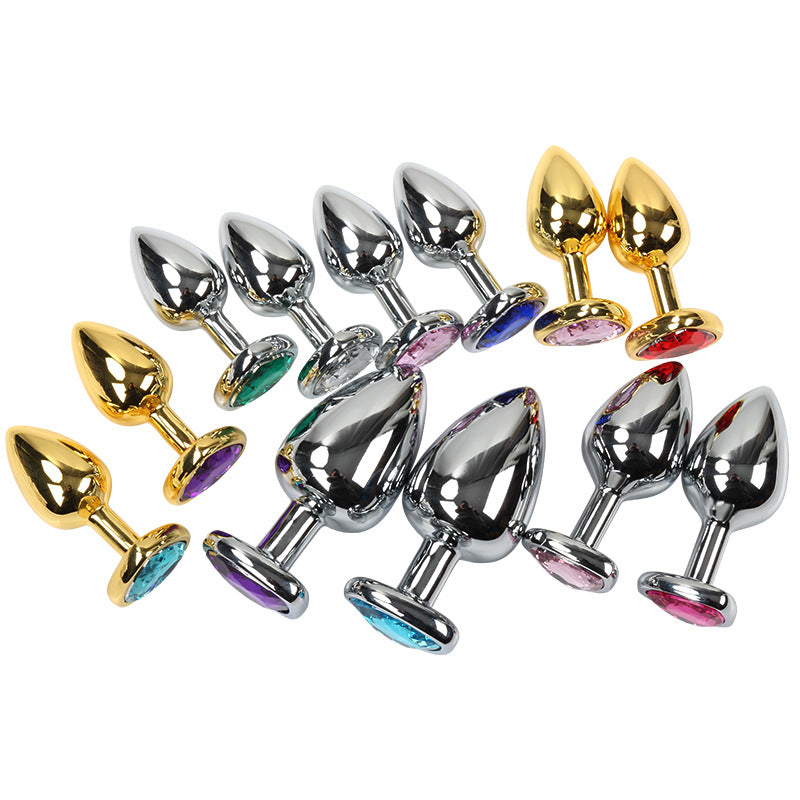 Heart-Shaped Gold Metal Anal Plug Adult Toy