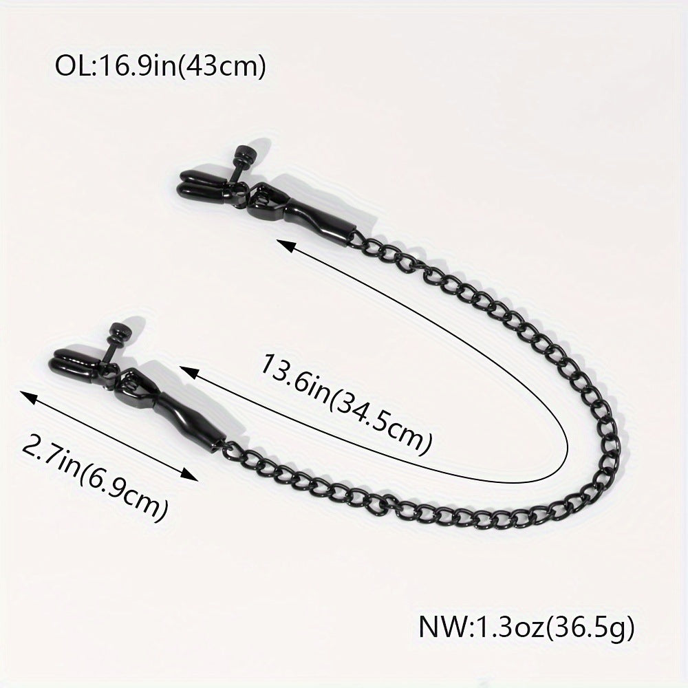 Metal BDSM Nipple Clamps with Single Chain for Couples