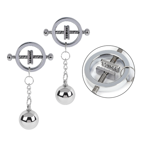 Silver Pendant Gourd Nipple Clamps for Couples BDSM Toys