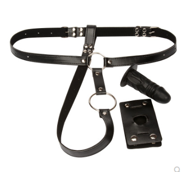 "Men's Wearable Vibrating Strap-On with BDSM Features"