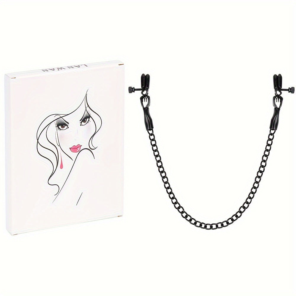 Metal BDSM Nipple Clamps with Single Chain for Couples