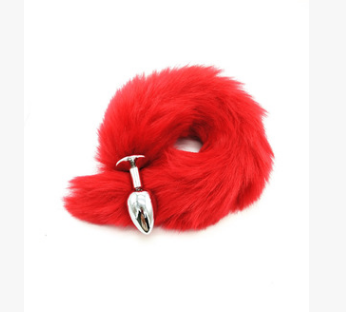 Multicolor Faux Fox Tail Metal Anal Plug Adult Toy