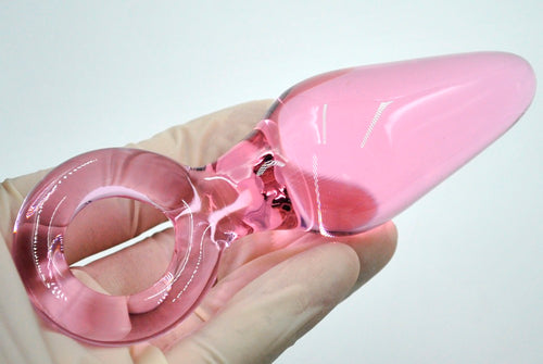 38mm Pink Phallus Glass Anal Dildo, Adult Toy