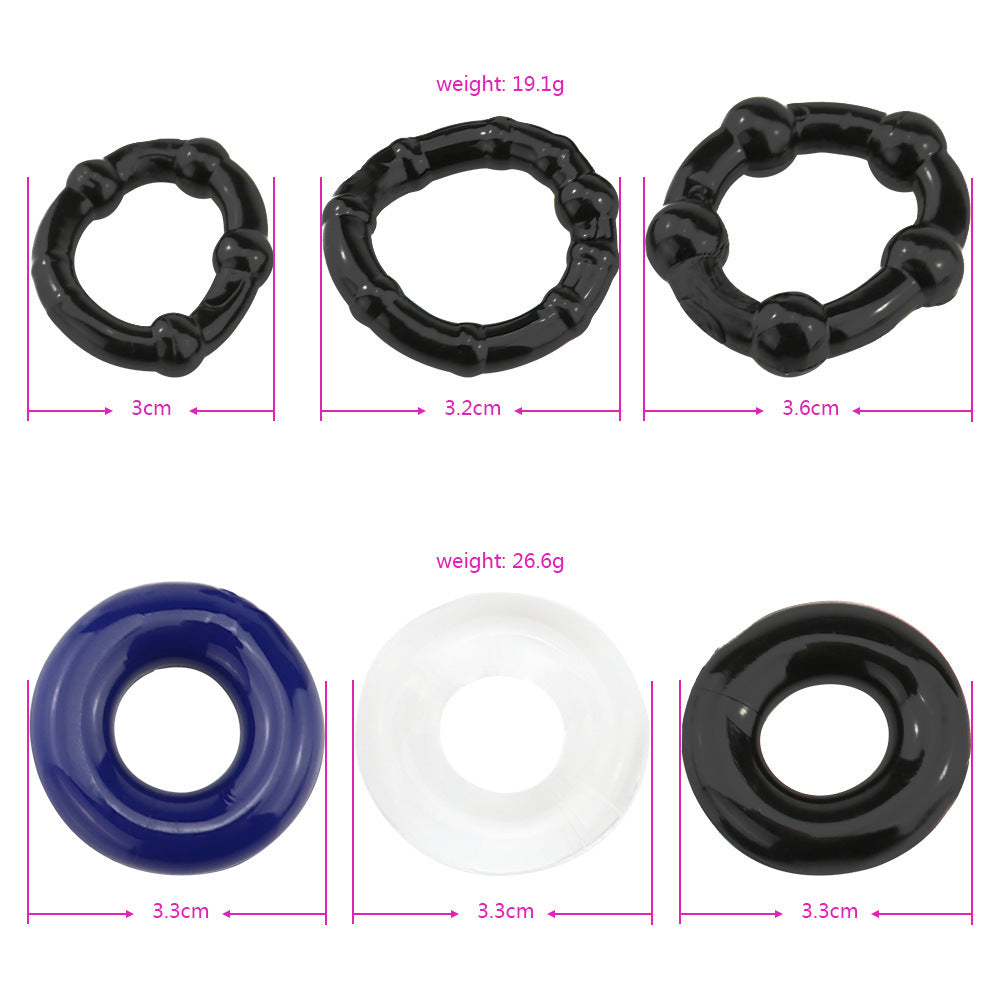 Tri-Color Delay Ring Silicone Cock Ring (Adult Toy)