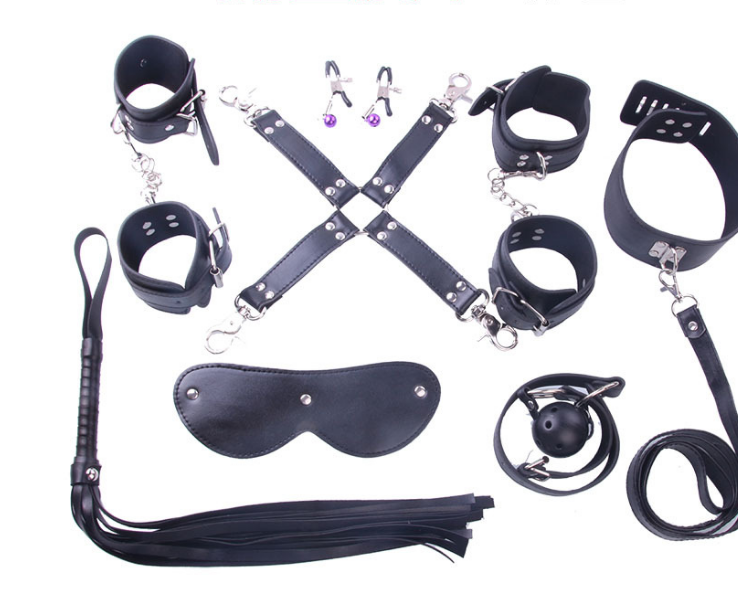 Beginner's set, 8-Piece Leather Bondage Set