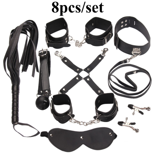 Beginner's set, 8-Piece Leather Bondage Set