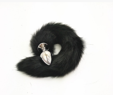 Multicolor Faux Fox Tail Metal Anal Plug Adult Toy