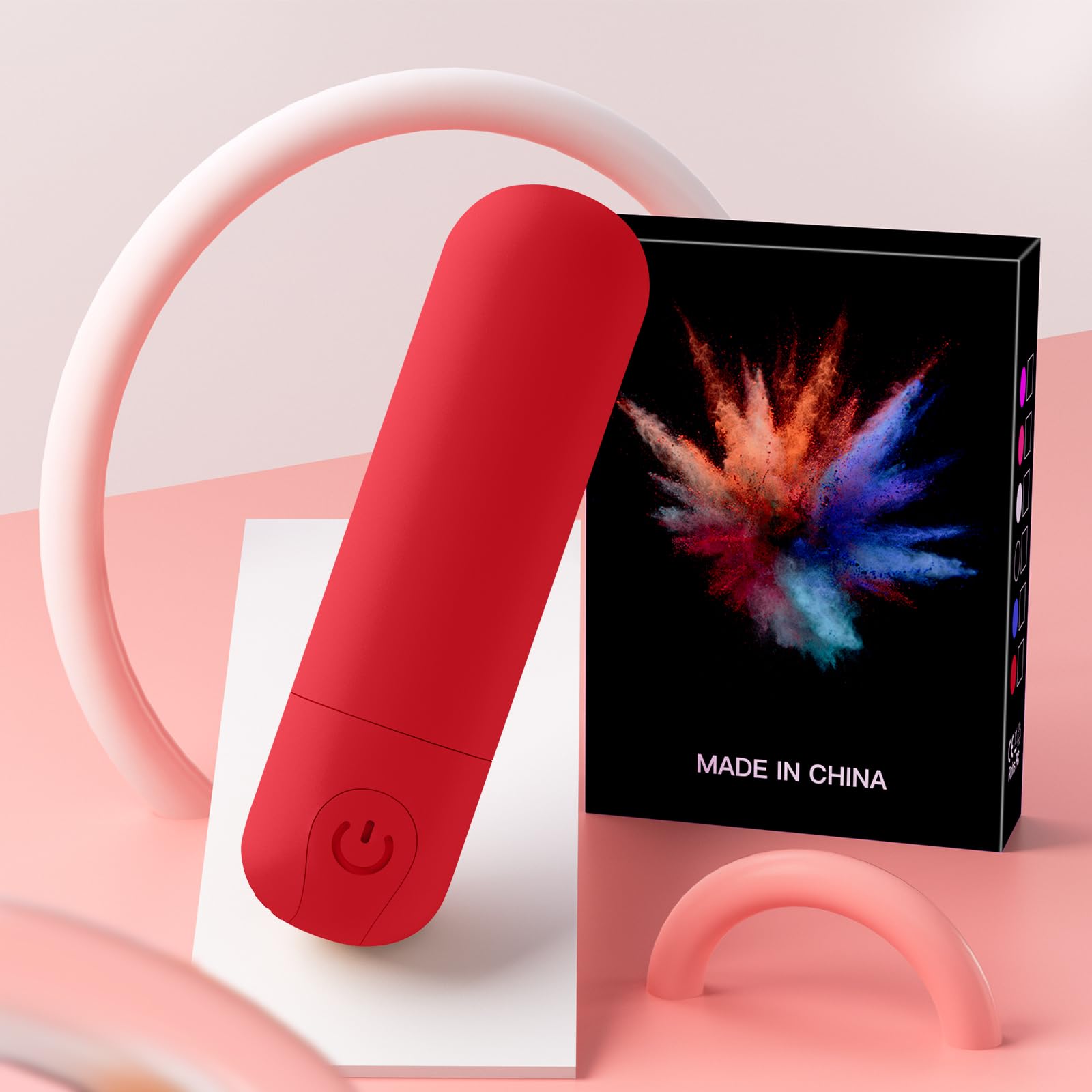 Mini Upgraded Rechargeable Handheld Waterproof Massager Stick（Red）