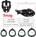 Chastity Cage Lock Device Kit W/ 4 Rings Virginity Device 5 Sizes Curve US