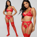 Lace Dress and Lingerie Set with Doll Robe and Bra