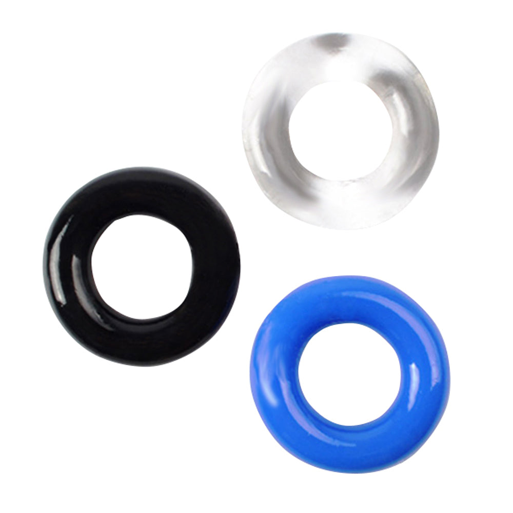 Tri-Color Delay Ring Silicone Cock Ring (Adult Toy)