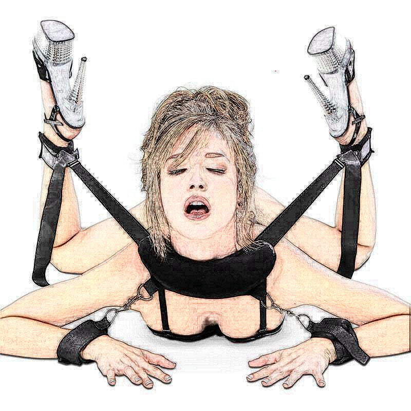 Leg Straps for Couples Bondage Adult Leather Toy