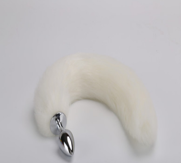 Multicolor Faux Fox Tail Metal Anal Plug Adult Toy