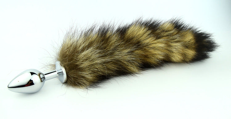 Metal Stainless Steel Adult Toy with Raccoon Tail