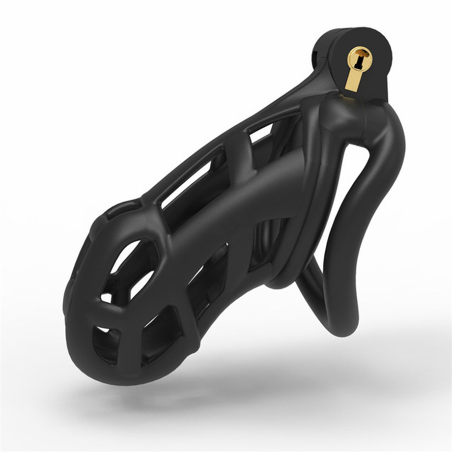 Chastity Cage Lock Device Kit W/ 4 Rings Virginity Device 5 Sizes Curve US