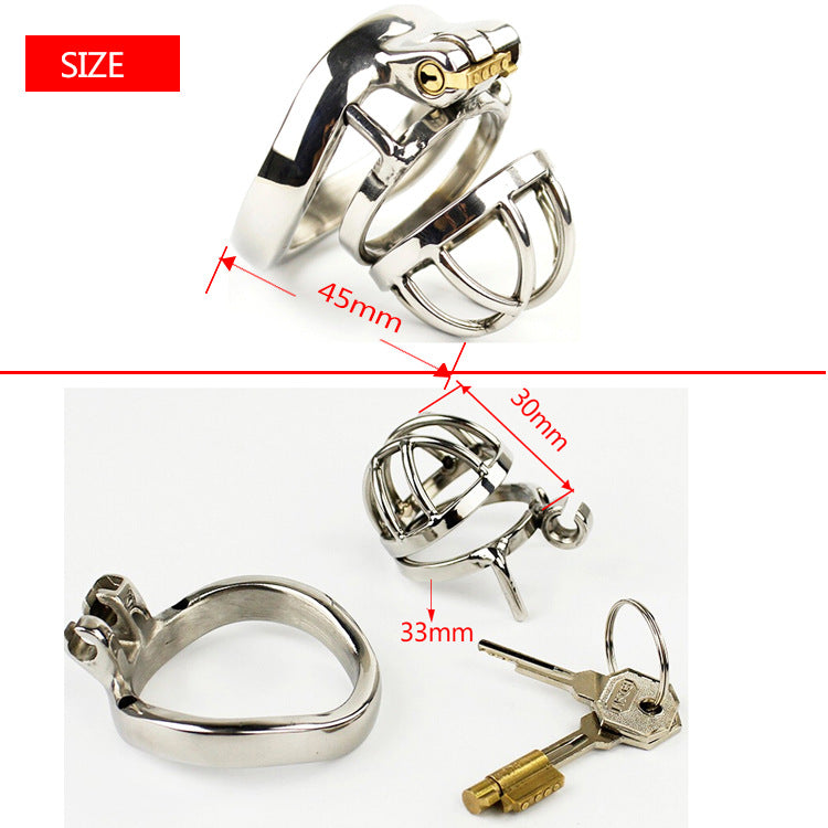 CB6000S Stainless Steel Male Chastity Lock with Curve Ring